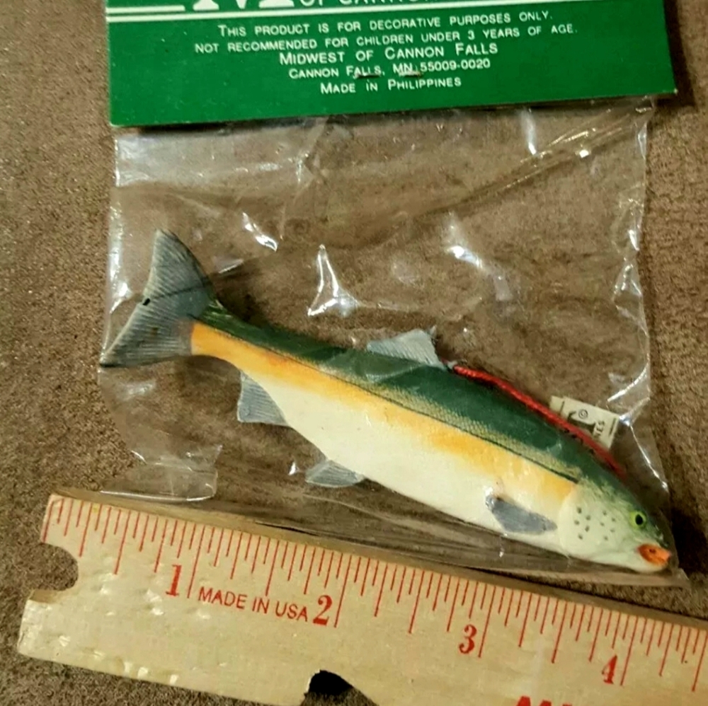 Lot of 3 SALMON FISH ORNAMENT, Christmas Ornaments - Picture 2 of 5